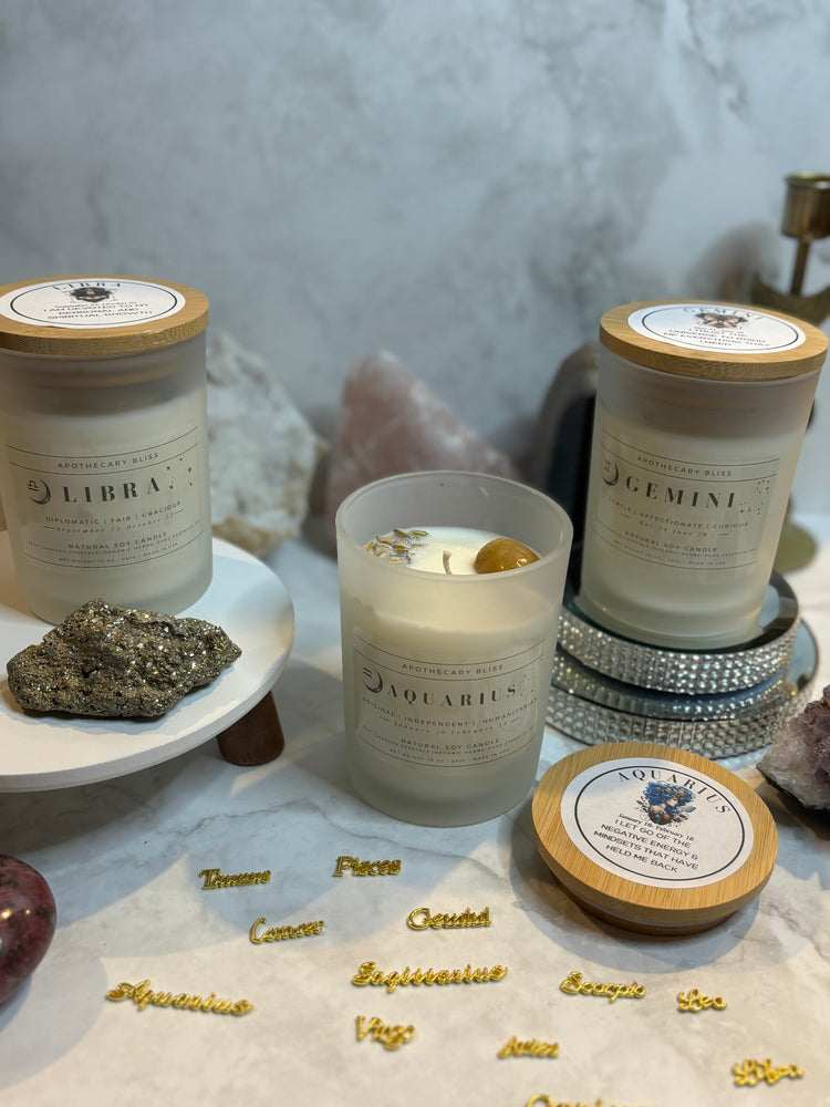 Aquarius Zodiac Candle