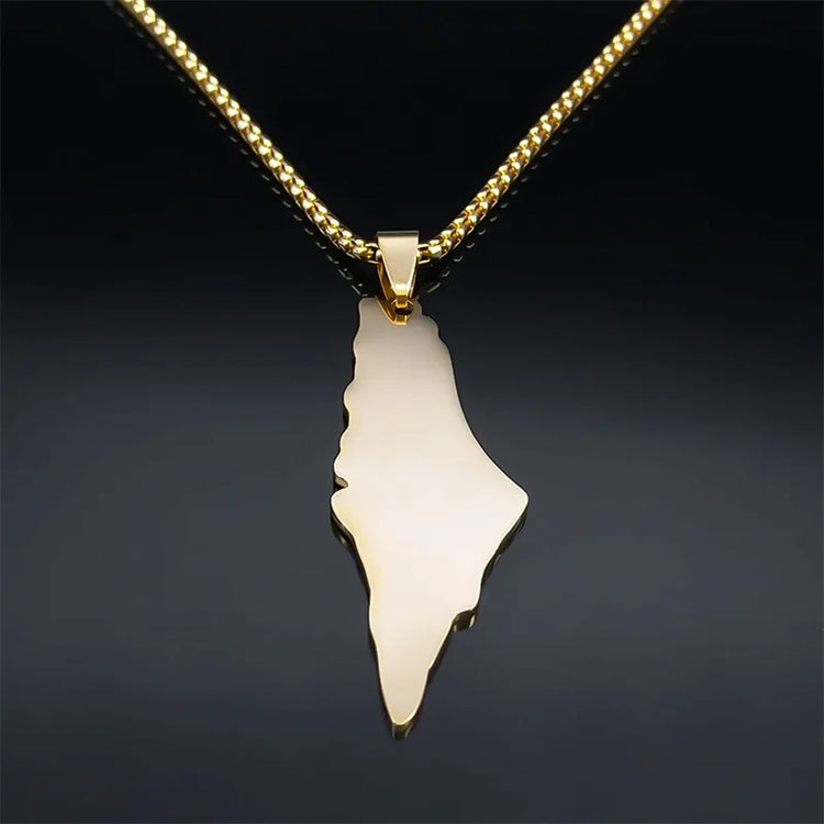 Palestine Map Necklace