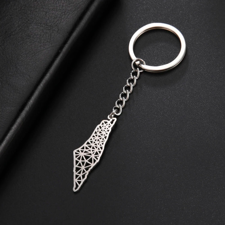Palestine Map Pendant Keychain