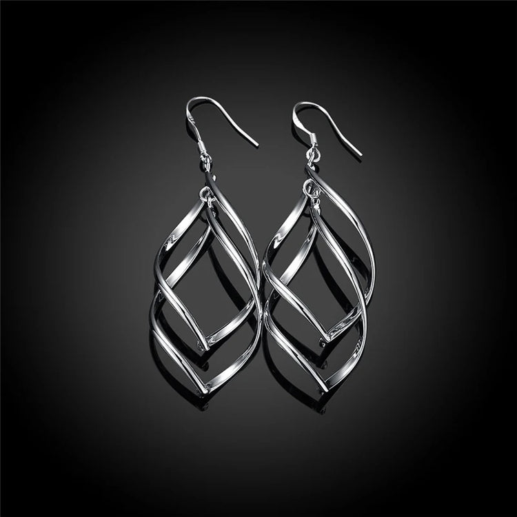 Sterling Silver Twist Drop Earrings