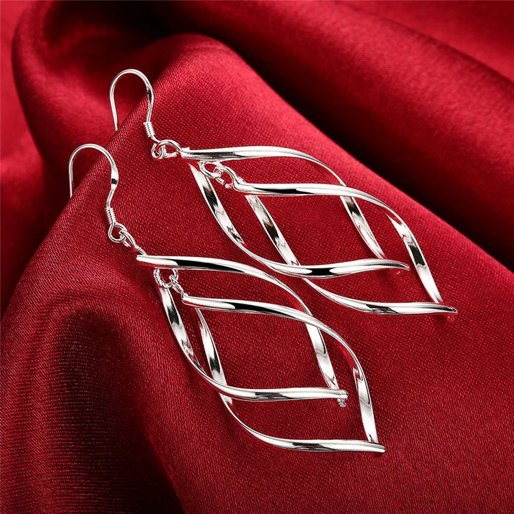 Sterling Silver Twist Drop Earrings