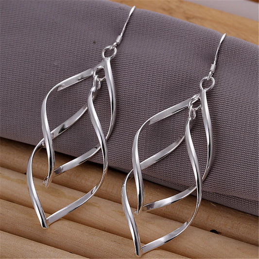 Sterling Silver Twist Drop Earrings