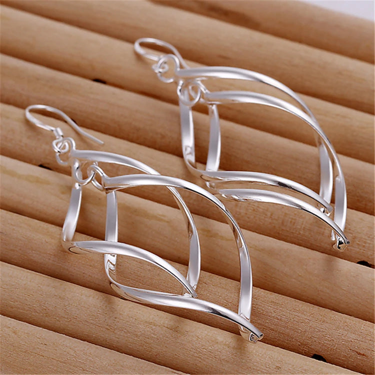 Sterling Silver Twist Drop Earrings