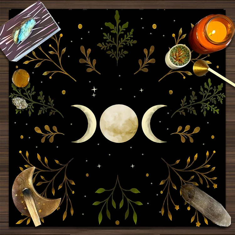 Triple Moon Olive Leaf Tablecloth