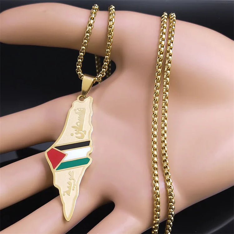 Palestine Map Necklace